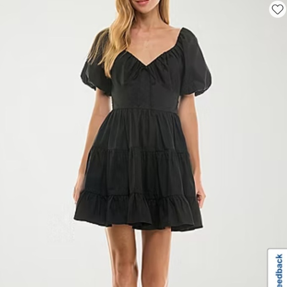 New City Triangles Elegant Black Dress